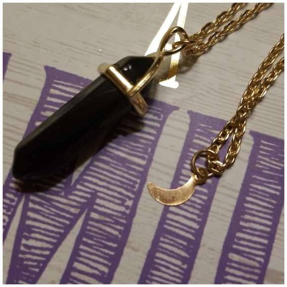 Boho Moon Layered Chakra Necklace. - Picture 2 of 3